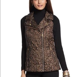 😽Chico’s 😽Velveteen Animal Print Moto Vest